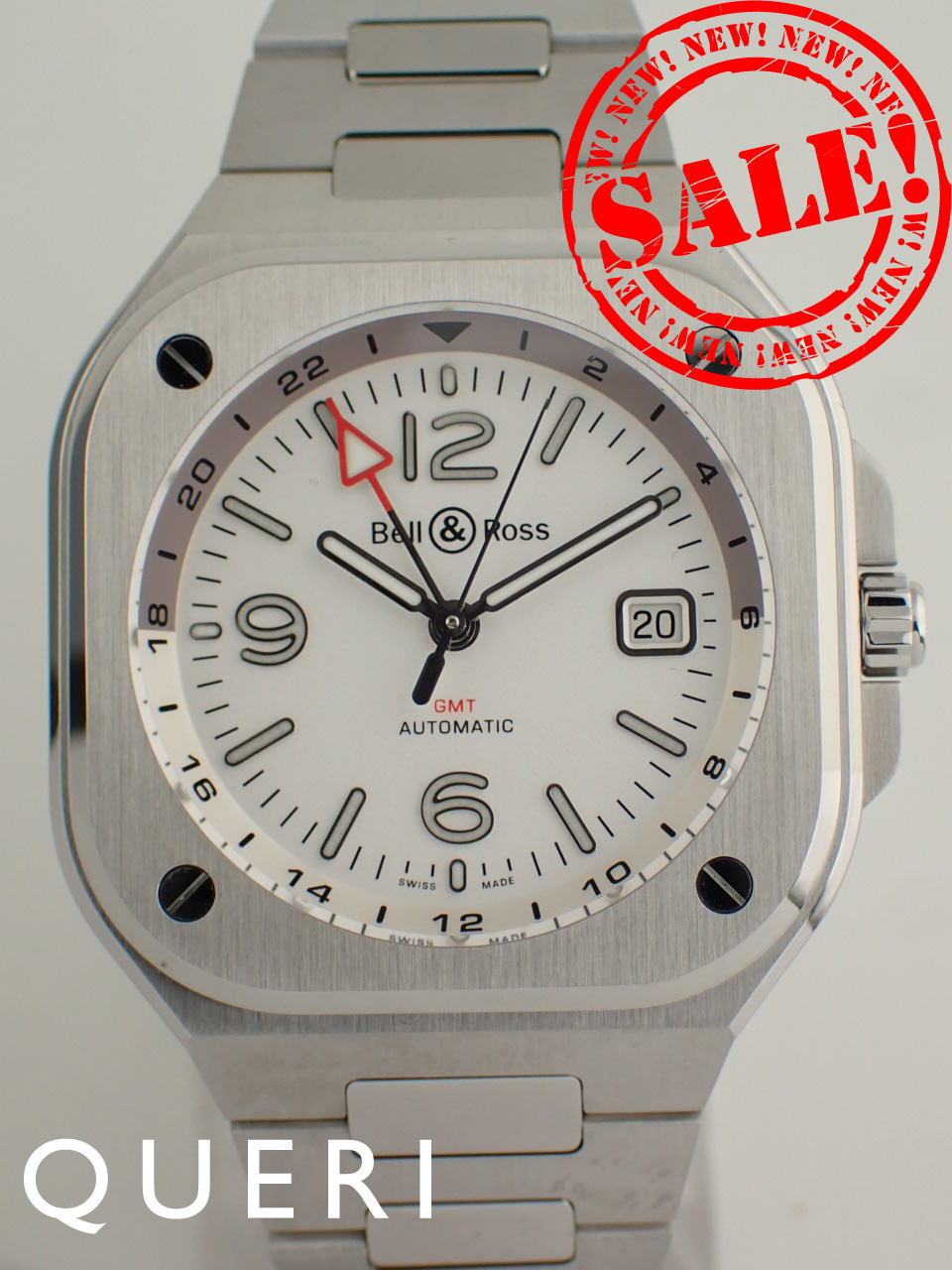 ベル＆ロス BR-05G GMT ホワイト文字盤 41mm メンズ BR05G-SI-ST/SST 新品