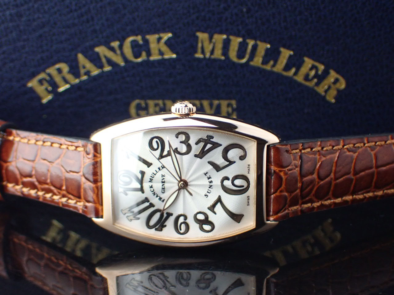 FRANCK MULLER フランクミュラー トノーカーベックス サンセット 2852SC 金無垢 750YG クロコレザー メンズ 腕時計 自動巻き AUTO