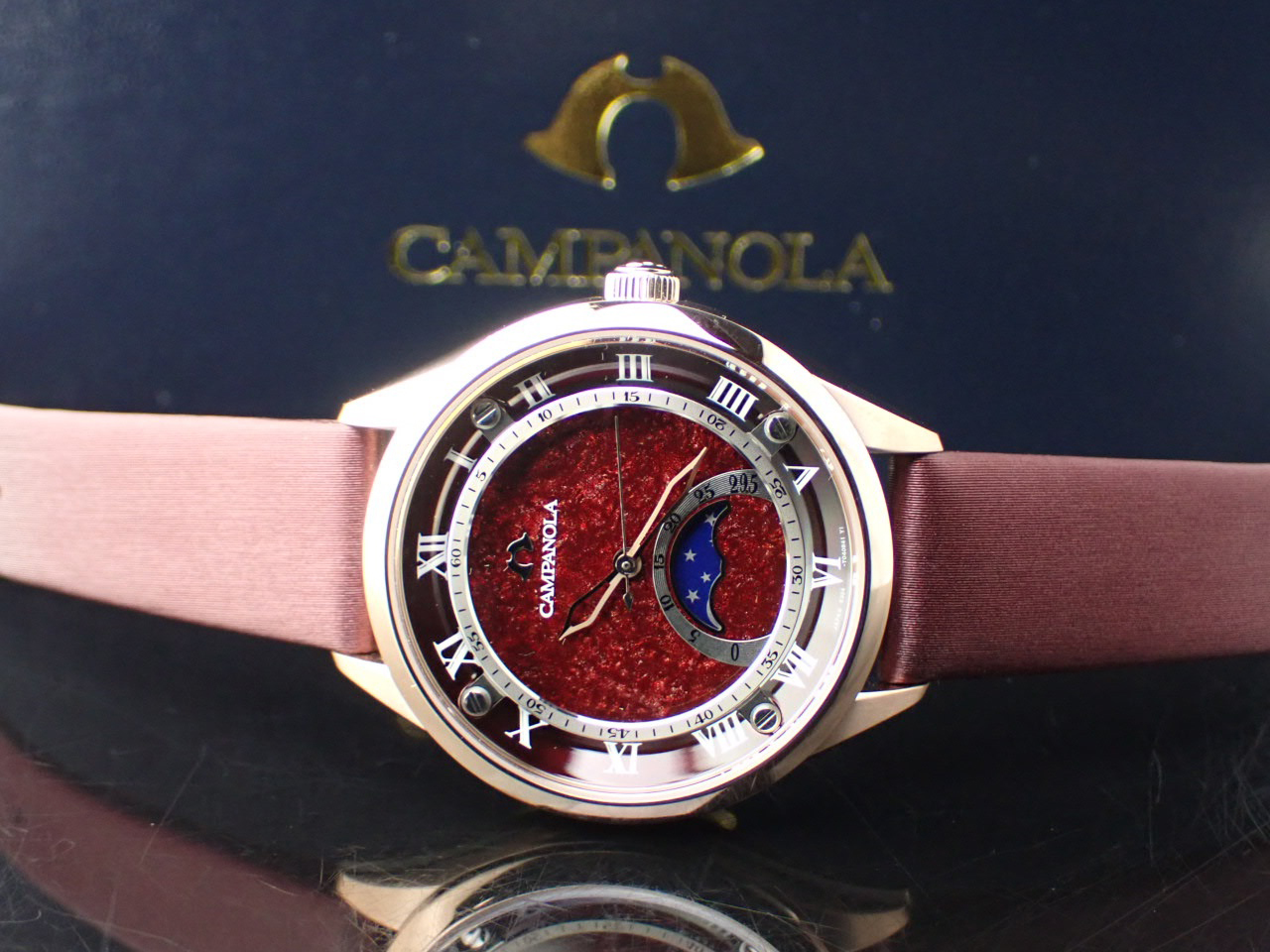 シチズン CITIZEN 腕時計 レディース EZ2002-01W カンパノラ ムーンフェイズコレクション 燈寧 あかね CAMPANOLA MOONPHASE COLLECTION クオーツ レッド（漆塗り）xレッド アナログ表示