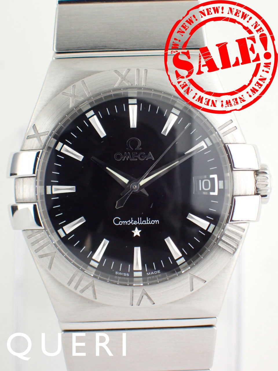 オメガ コンステレーション ステンレススチール 35mm ブラック文字盤 123.10.35.60.01.001 新品仕上げ済
