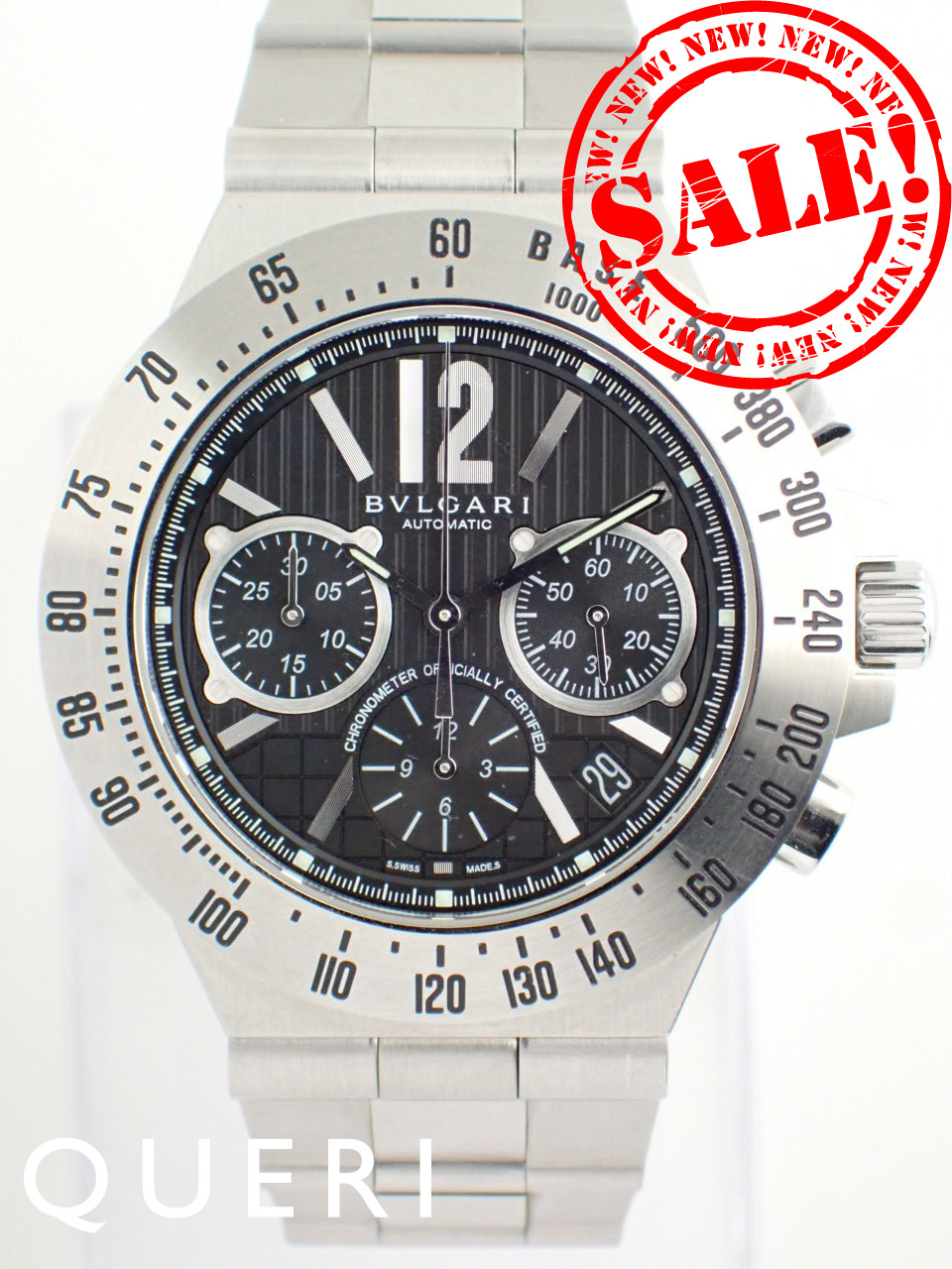 ブルガリ ディアゴノ クロノグラフ タキメトリック ブラック CH40SSDTA 中古美品