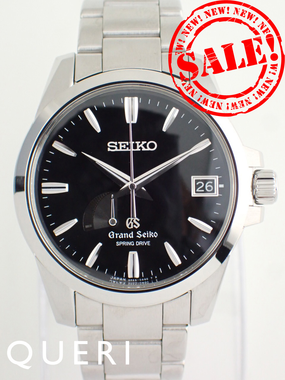 グランドセイコー 生産終了 スプリングドライブ ブラック文字盤 メンズ SBGA027(9R65-0AG1) 新品仕上げ済