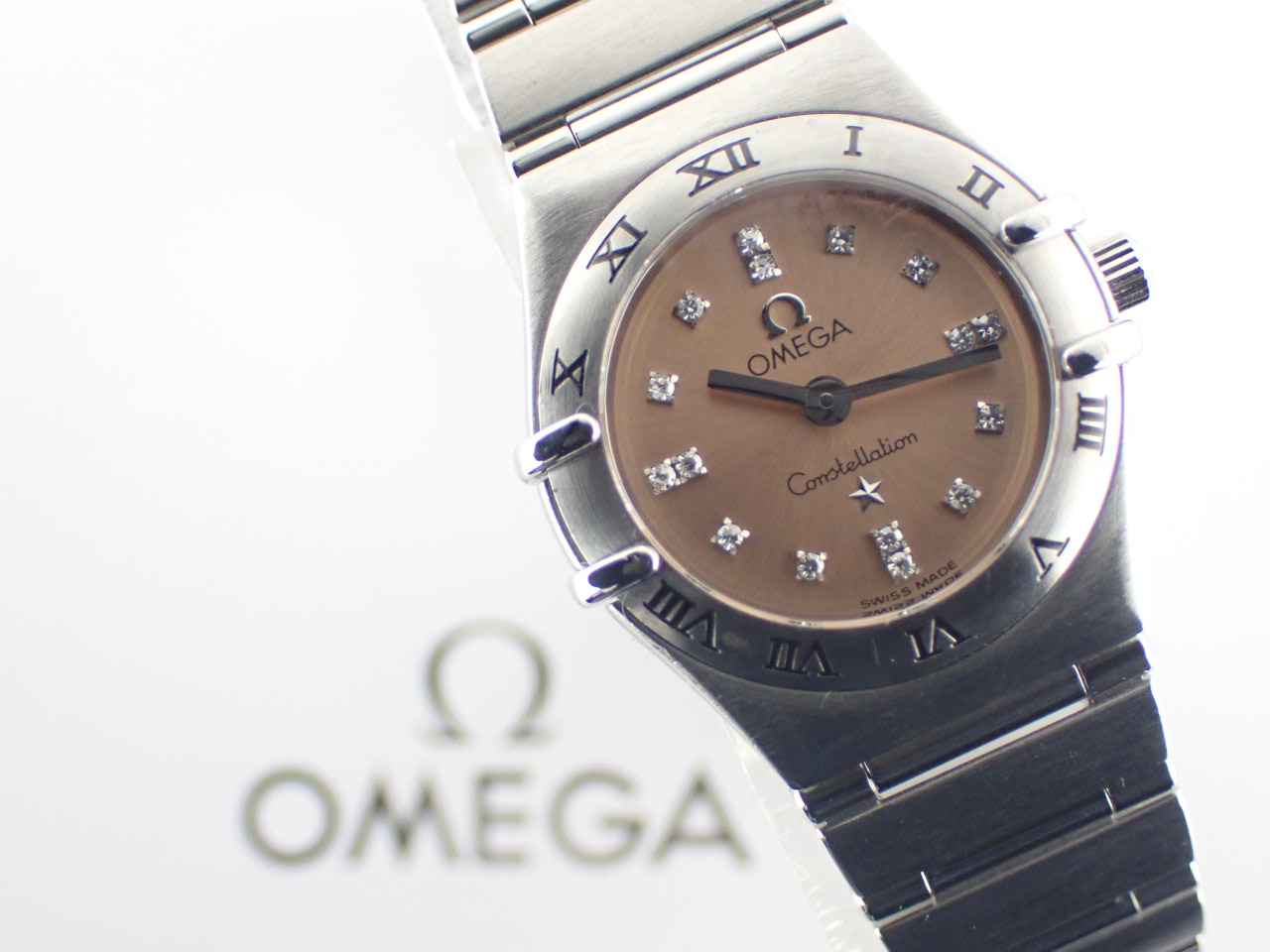 OMEGA オメガ レディース腕時計 コンステレーション シンディクロフォード 1563.86 16Pダイヤ ブルー文字盤 クォーツ