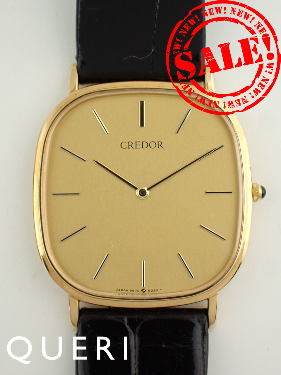 クレドール 18K クォーツ 金無垢 クォーツ スクエアケース GHAK814(9570-5230) 中古