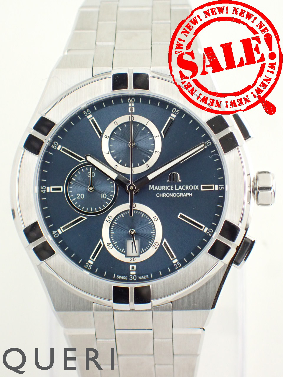 モーリスラクロア アイコン クォーツ クロノグラフ 42mm ダークブルー文字盤 AI1118-SS002-430-1 新品