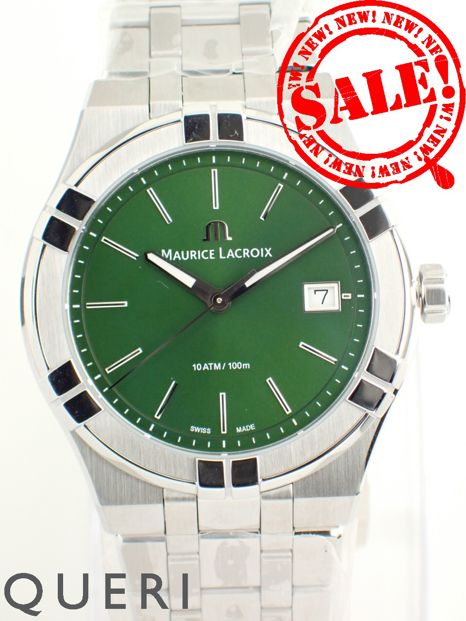 モーリスラクロア アイコン クォーツ デイト 40mm グリーン文字盤 AI1108-SS002-630-1 新品