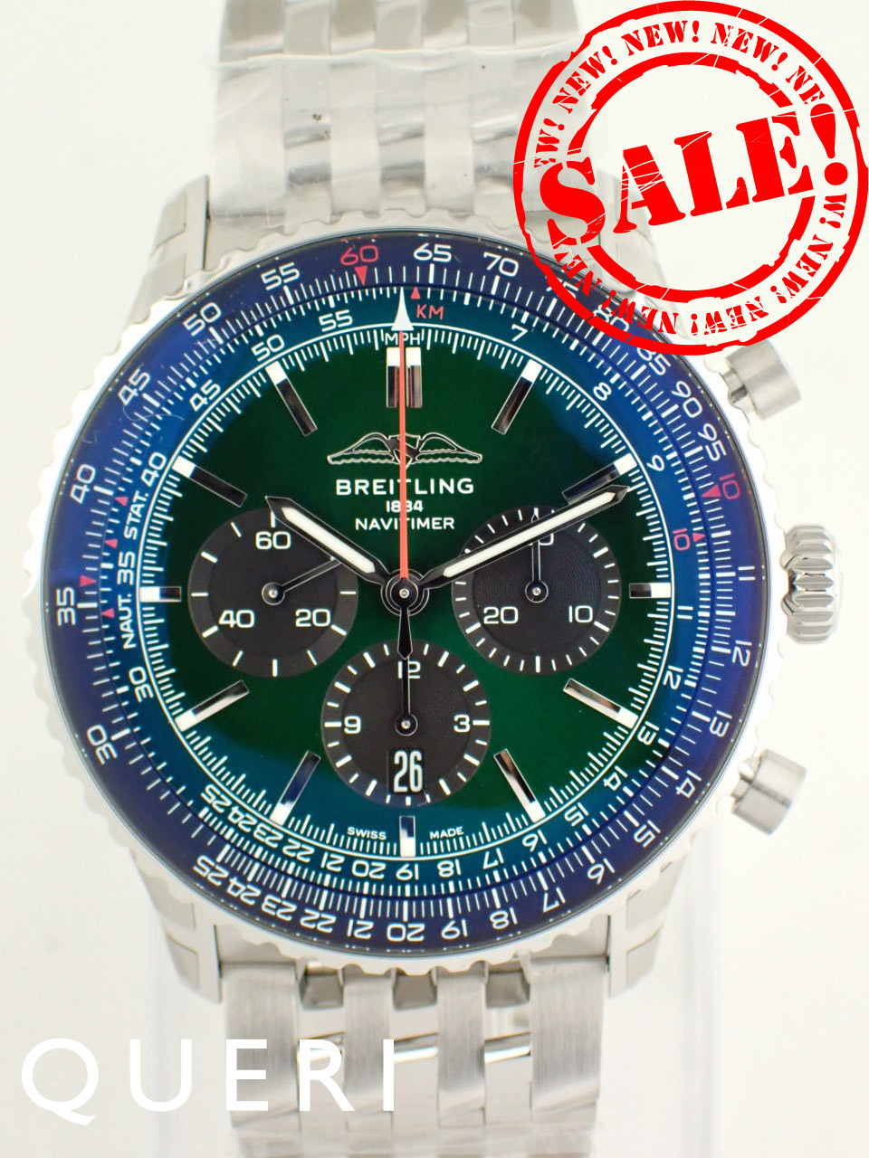ブライトリング ナビタイマー B01 クロノグラフ 46 グリーン AB0137241L1A1(AB0137)新品
