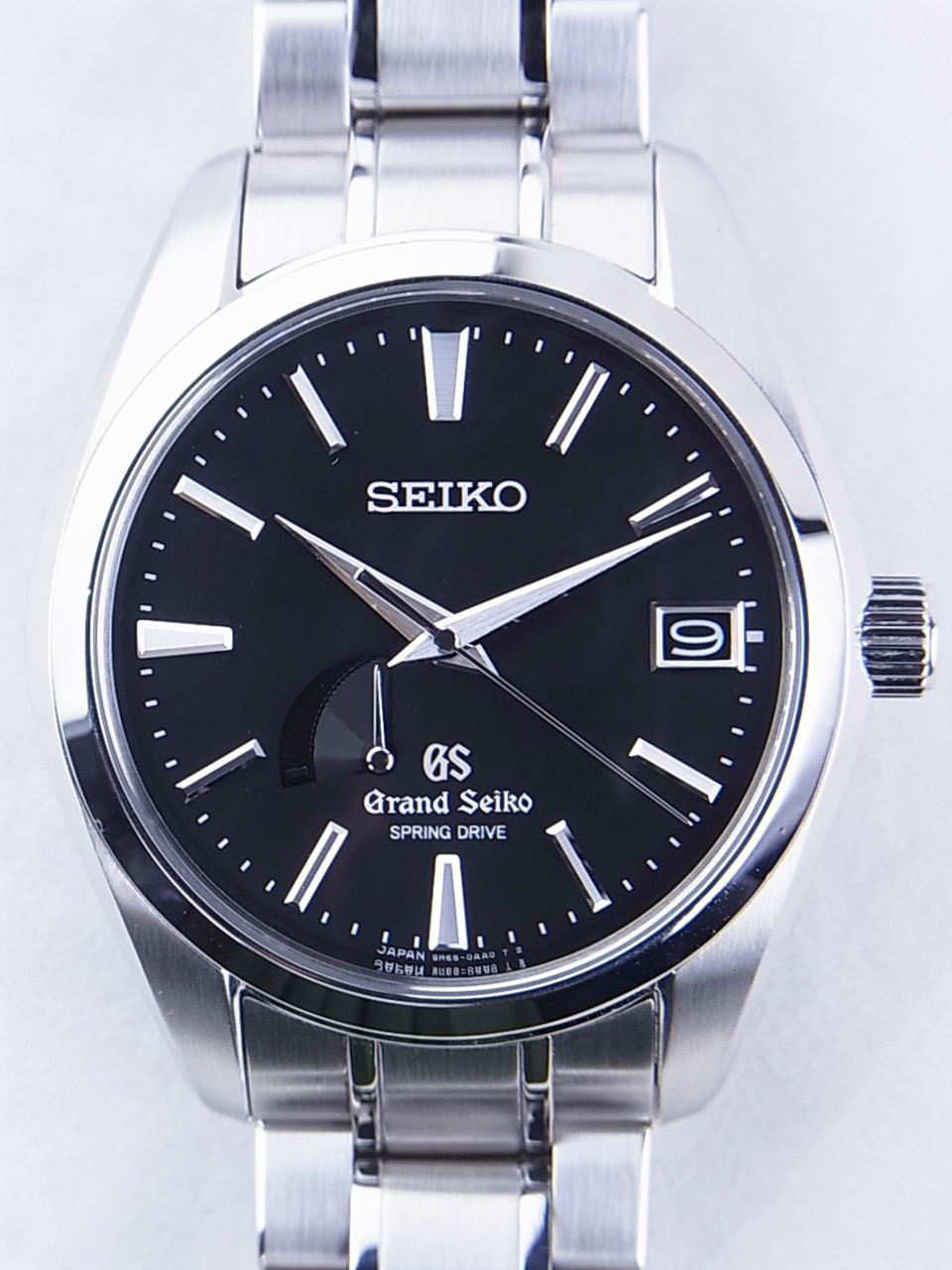 SEIKO セイコー GS グランドセイコー SBGA003 9R65-0AA0 パワーリザーブ デイト 黒 ブラック SS ステンレス メンズ 自動巻き スプリングドライブ【6ヶ月保証】【腕時計】