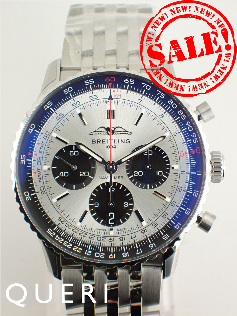 ブライトリング ナビタイマー B01 43 シルバー メンズ AB0138241G1A1(AB0138)新品