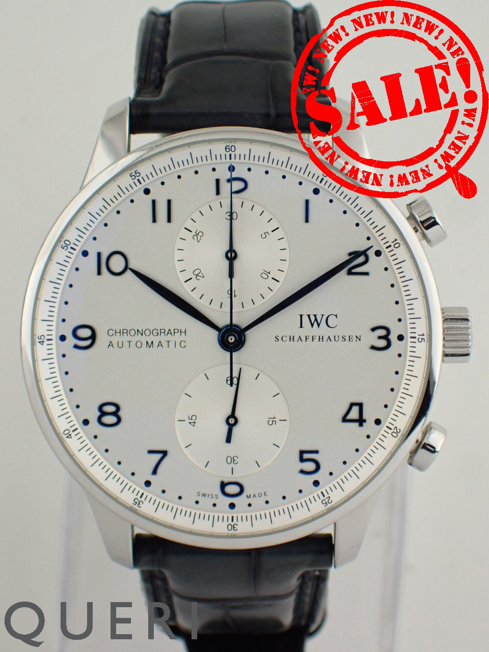 IWC ポルトギーゼ クロノグラフ レザーストラップ メンズ IW371417 中古