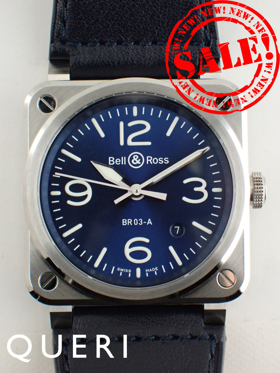 ベル&ロス BR-03 ブルースチール オートマチック メンズ BR03A-BLU-ST/SCA 新品