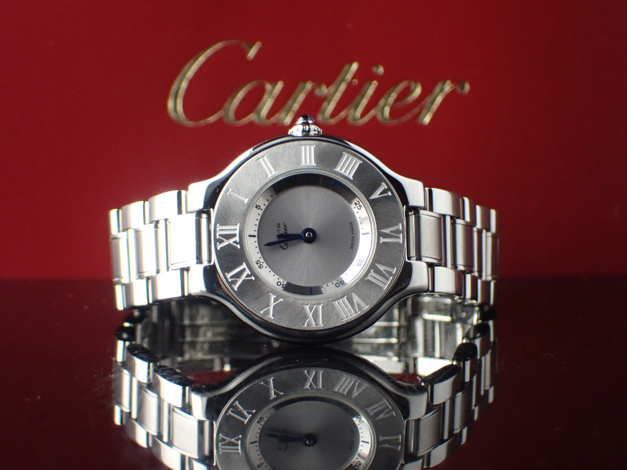 27mmケース厚Cartier カルティエ レディース腕時計 マスト21 W10109T2 シルバー文字盤 クォーツ 仕上げ済