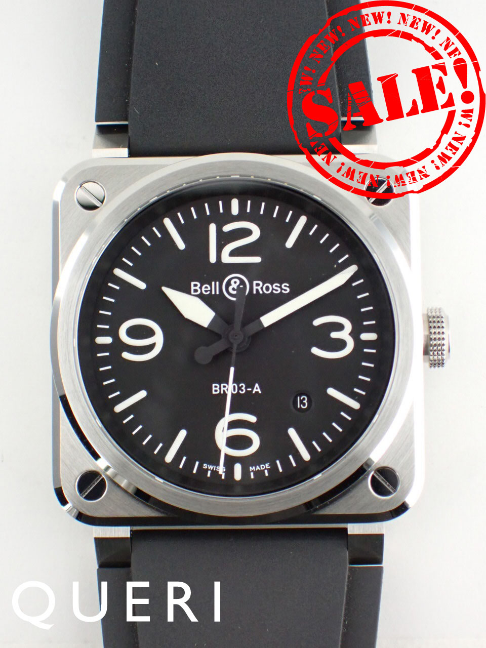 ベル&ロス BR-03 ブラックスチール オートマチック メンズ BR03A-BL-ST/SRB 新品