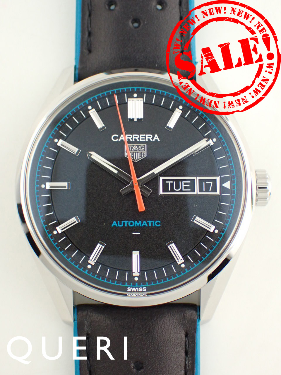 タグホイヤー カレラ デイデイト ブラック カーフレザーストラップ TH31-02 WDA2110.FC6614 新品