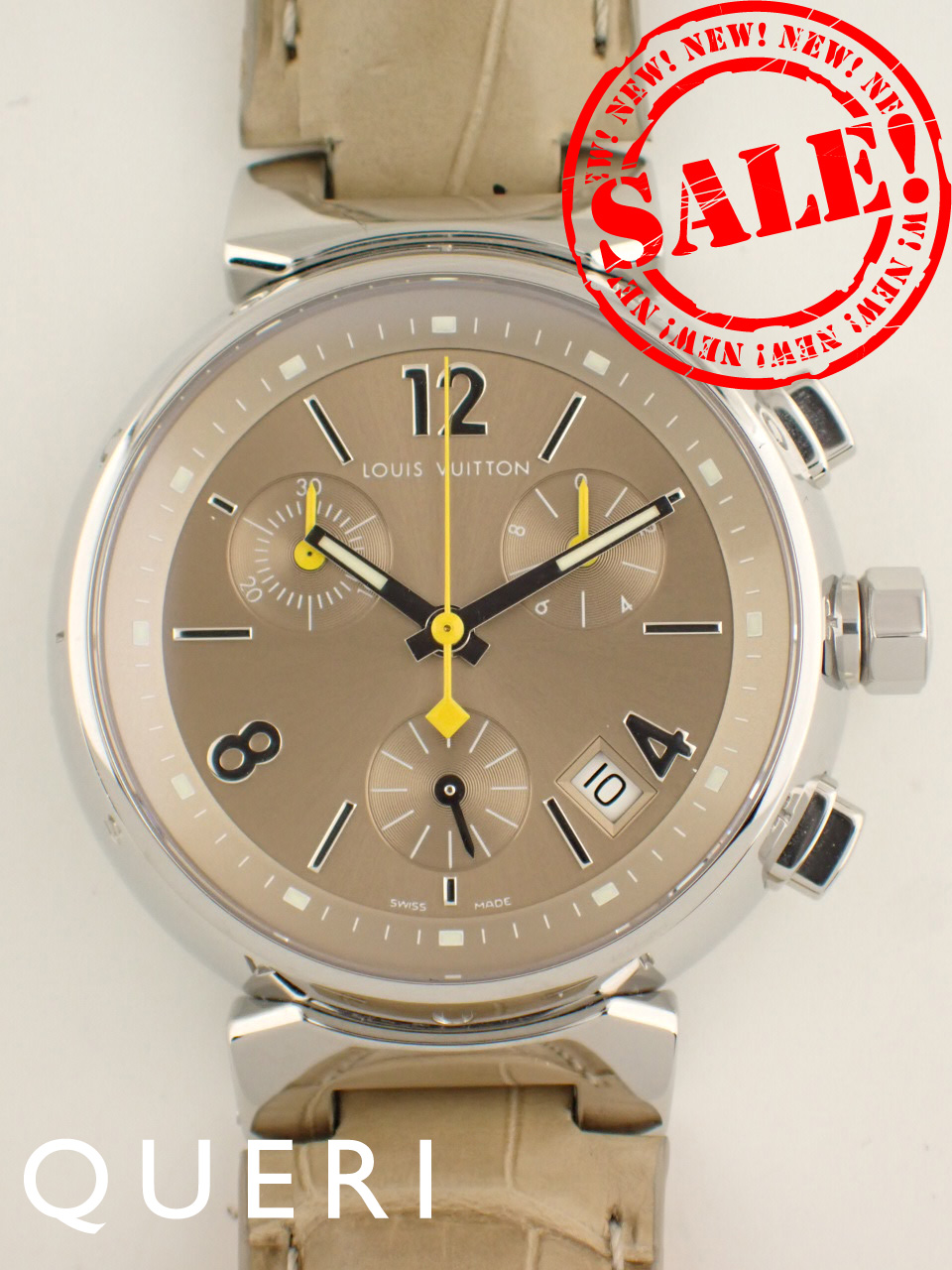 ルイヴィトンタンブール クロノグラフ グレーダイヤル Q1322 中古美品