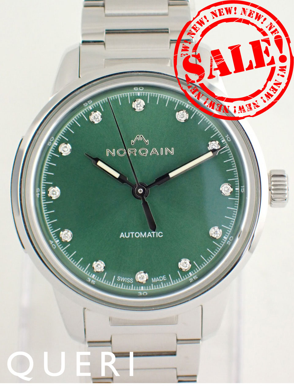 ノルケイン フリーダム60 39mm グリーン ダイヤ N2001.08S01.E01.S01 新品
