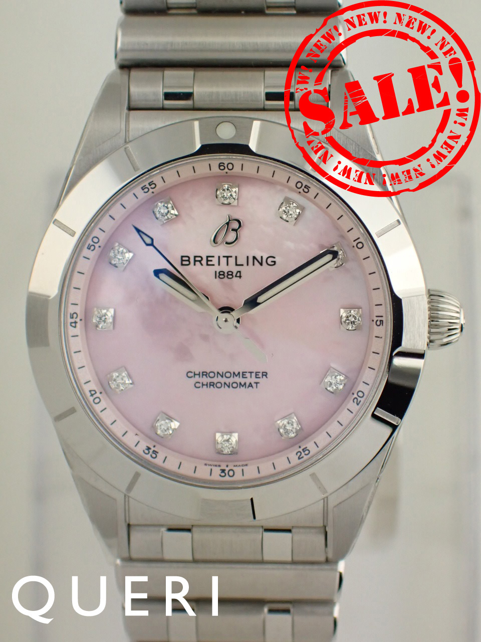 ブライトリング クロノマット 28mm ピンクマザーオブパール文字盤 レディース A72310101K1A1(A72310) 新品