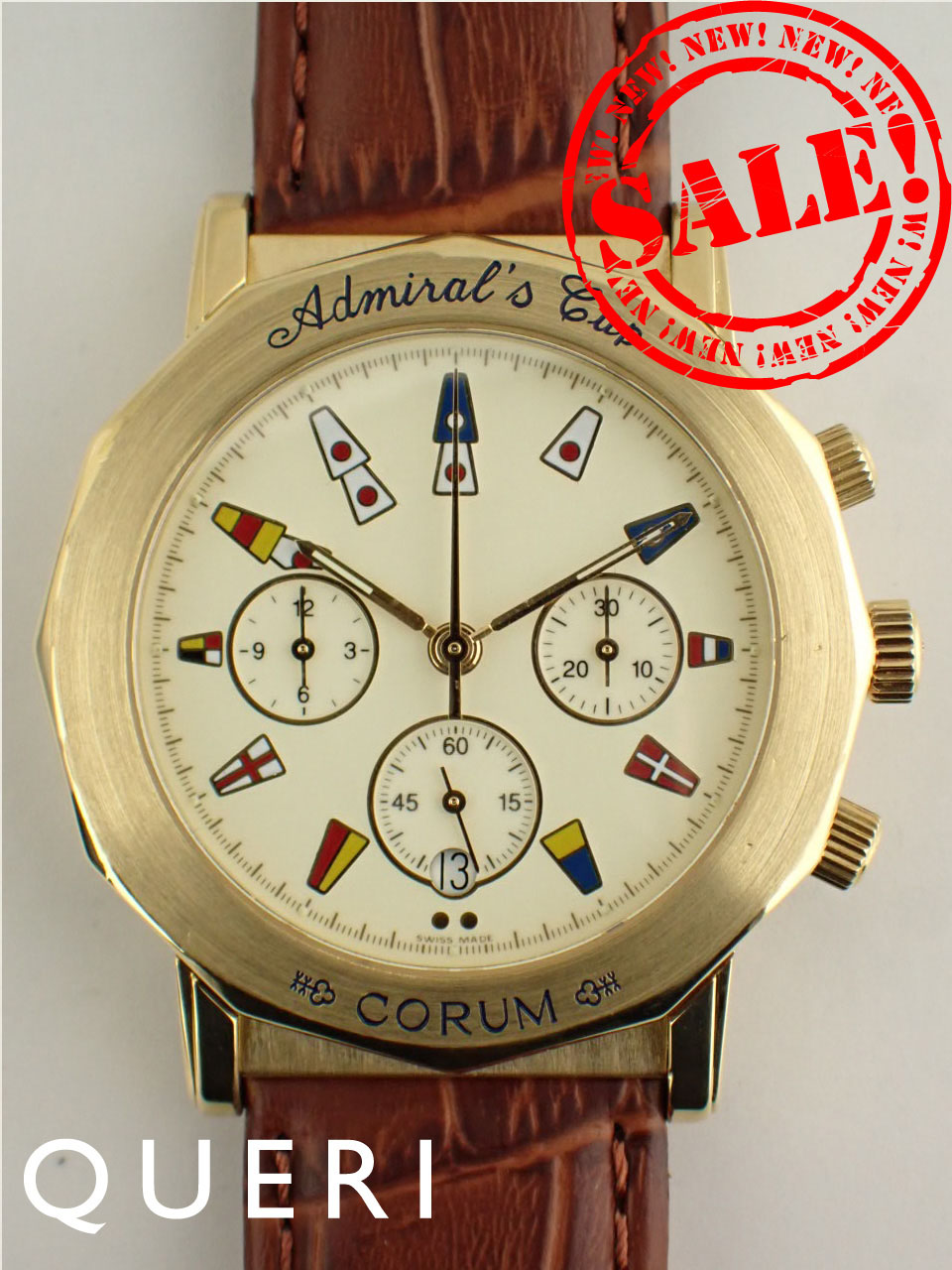 コルム アドミラルズカップ 18Kゴールド 自動巻きクロノグラフ 296.830.56 新品仕上げ済
