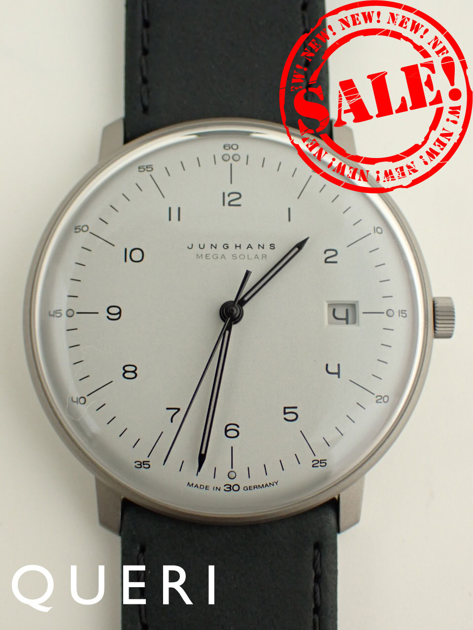 ユンハンス マックスビル 多周波電波式ソーラームーブメント カーフレザーベルト 059.2023.02 新品