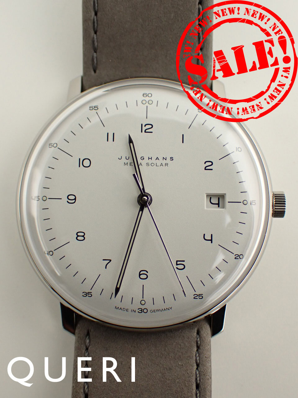 ユンハンス マックスビル 多周波電波式ソーラームーブメント カーフレザーベルト 059.2021.02 新品