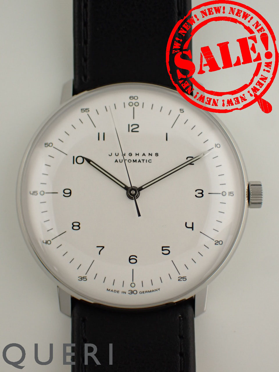 ユンハンス マックスビル オートマチック カーフレザーベルト 027.3500.02 新品