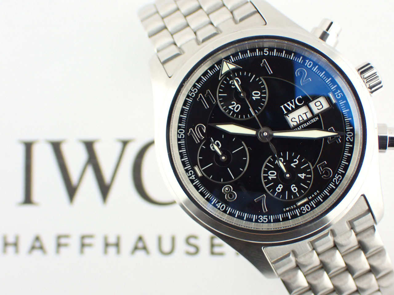 IWC SCHAFFHAUSEN IW370618 スピットファイア クロノグラフ デイデイト 自動巻き メンズ _755689