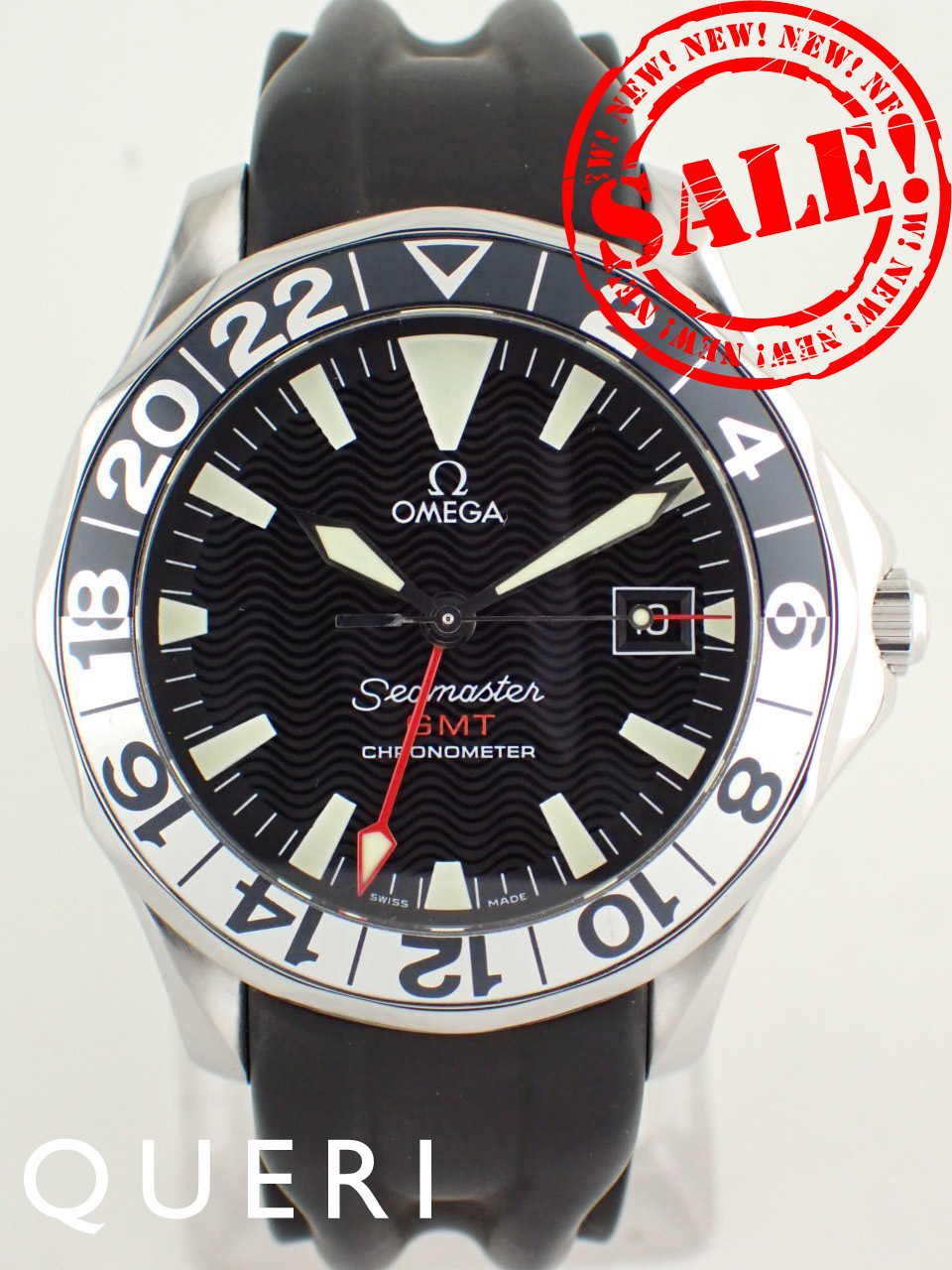 オメガ シーマスター ダイバー300M オートマチック GMT ブラック 2834.50.96 新品仕上げ済