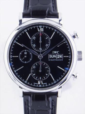 IWCポートフィノ黒文字盤IW391002新品仕上げ ベルト純正新品交換済み