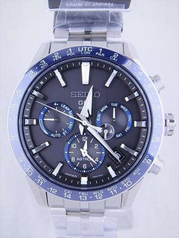 セイコーアストロン黒文字盤青ベゼルSBXC001新品