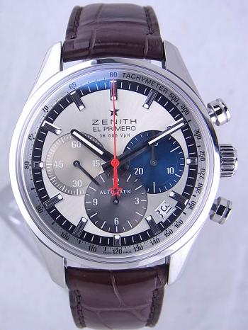 ゼニスエルプリメロ36000VPHシルバー文字盤03.2150.400/69.C713中古美品