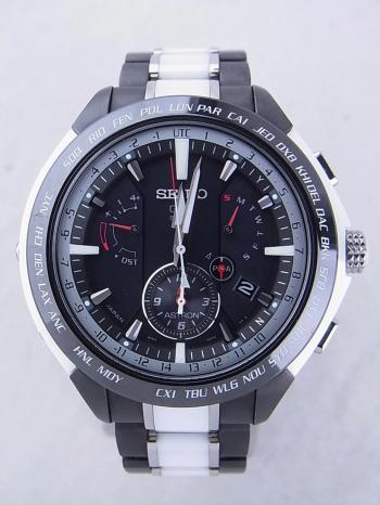 セイコーアストロン8Xシリーズデュアルタイム日本限定ブラック文字盤SBXB071(8X53-0AG0-2)中古美品