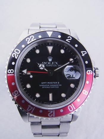 ロレックスGMTマスターⅡ黒赤ベゼルファットレディ16760中古