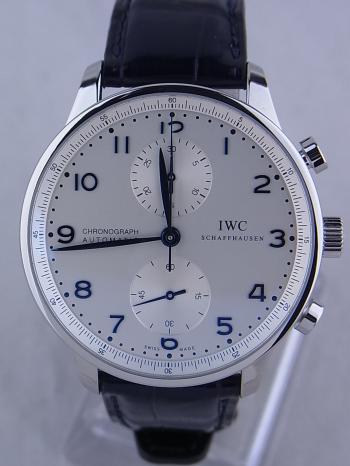 IWC ポルトギーゼ クロノグラフ シルバー文字盤 IW371446中古美品