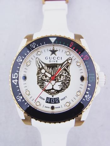グッチ ダイヴ ミディアム ウォッチ クオーツYA136322(136.3)新品