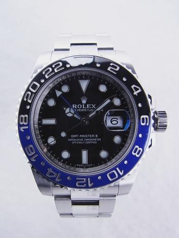 ロレックスGMTマスターⅡ青黒ベゼル3タイムゾーンGMT116710BLNR中古