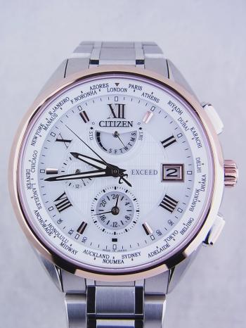 シチズン エクシード エコドライブ 電波時計 チタンAT9114-57A中古美品