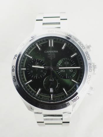 タグホイヤーカレラ キャリバーホイヤー02 スポーツクロノグラフ グリーン文字盤 44 mm CBN2A10.BA0643新品