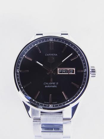 タグホイヤー カレラ キャリバー5 デイデイト ブラック文字盤WAR201C.BA0723新品