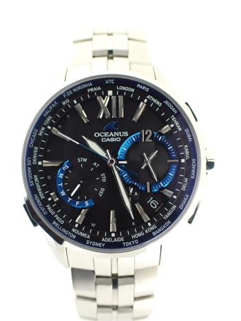 カシオ オシアナス マンタ クロノ ブラック文字盤 OCW-S3400-1AJF 中古