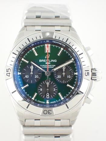ブライトリング クロノマットB01 クロノグラフ グリーン文字盤　AB0134101L1A1(AB0134)新品