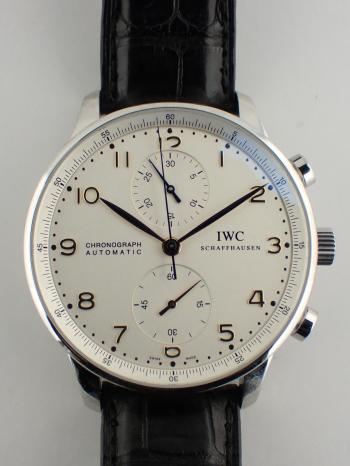 IWC ポルトギーゼ クロノグラフ オートマティック ホワイト文字盤 IW371401 新品仕上げ済