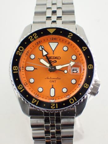 セイコー 5スポーツ SKXシリーズ GMT オレンジ SSK005KC(4R34-00A0)中古美品