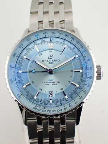 ブライトリング ナビタイマー GMT オートマチック B32 41mm アイスブルー A32310171C1A1(A32310)新品
