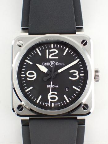 ベル&ロス BR-03 ブラックスチール オートマチック メンズ BR03A-BL-ST/SRB 新品