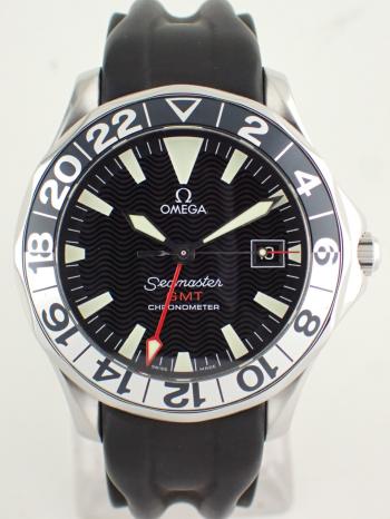 オメガ シーマスター ダイバー300M オートマチック GMT ブラック 2834.50.96 新品仕上げ済