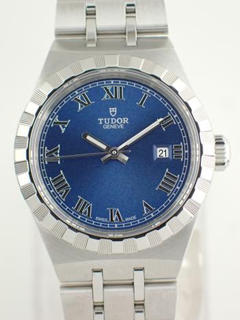 チューダー ロイヤル ブルー文字盤 ローマ数字インデックス レディース28300-0006 新品仕上げ済