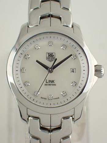 タグホイヤー リンク ホワイトMOP 11Pダイヤ レディースWJF1317.BA0572 新品仕上げ済