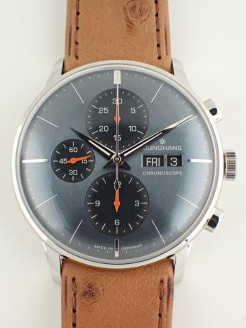 ユンハンス マイスター クロノスコープ デイデイト オーストリッチレザーベルト 027.4224.03 新品