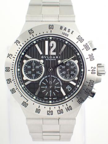 ブルガリ ディアゴノ クロノグラフ タキメトリック ブラック CH40SSDTA 中古美品