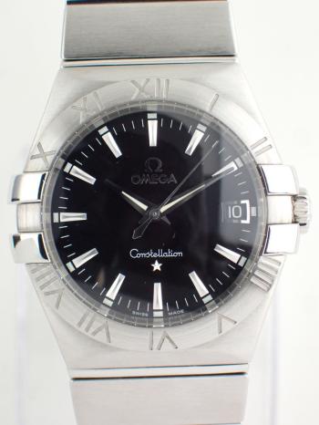 オメガ コンステレーション ステンレススチール 35mm ブラック文字盤 123.10.35.60.01.001 新品仕上げ済